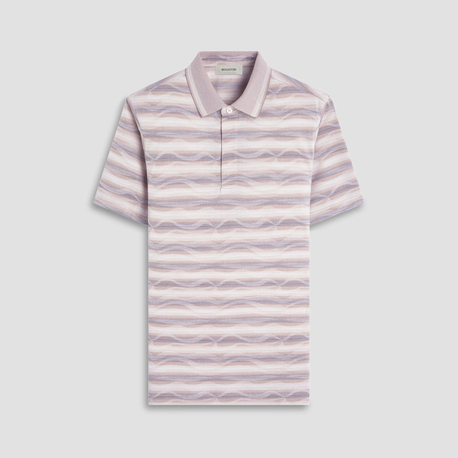 Bugatchi Wave Bird's Eye Polo Shirt Sand