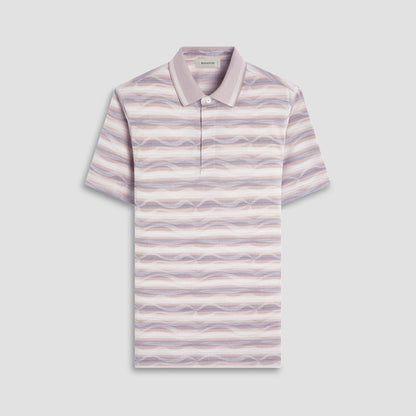 Bugatchi Wave Bird's Eye Polo Shirt Sand