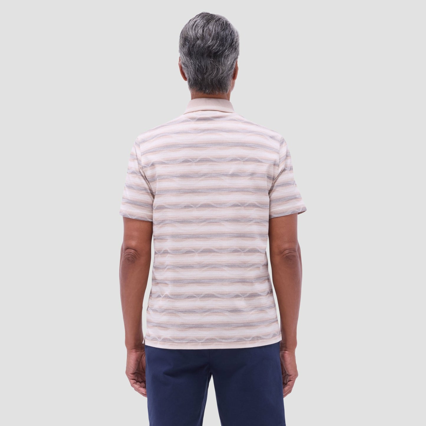 Bugatchi Wave Bird's Eye Polo Shirt Sand