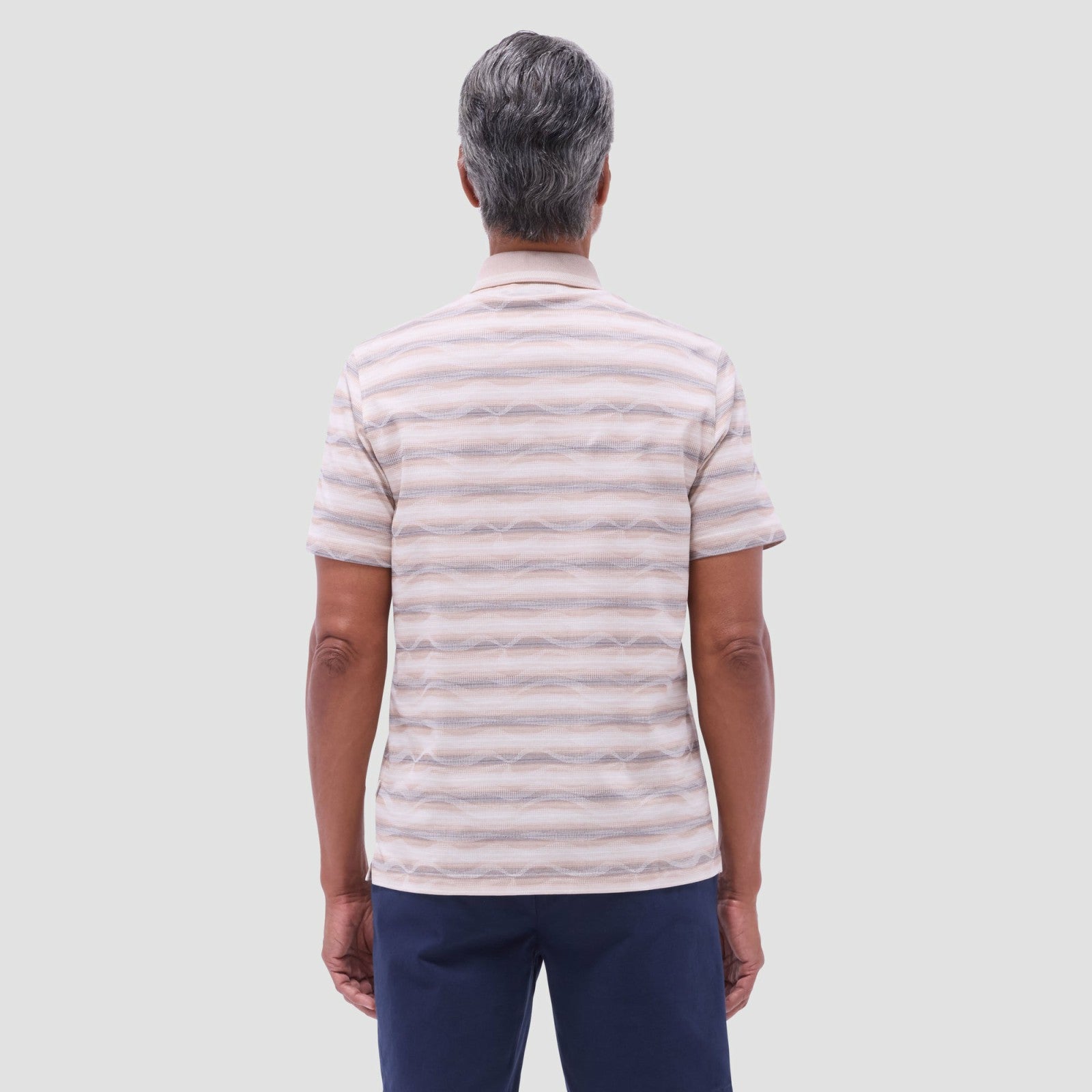 Bugatchi Wave Bird's Eye Polo Shirt Sand