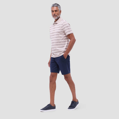 Bugatchi Wave Bird's Eye Polo Shirt Sand