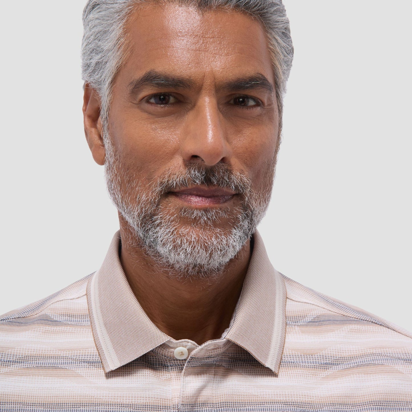 Bugatchi Wave Bird's Eye Polo Shirt Sand
