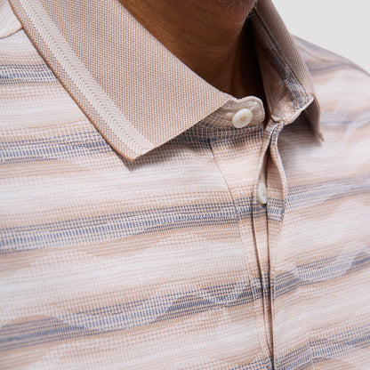 Bugatchi Wave Bird's Eye Polo Shirt Sand