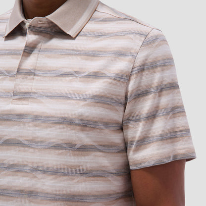 Bugatchi Wave Bird's Eye Polo Shirt Sand