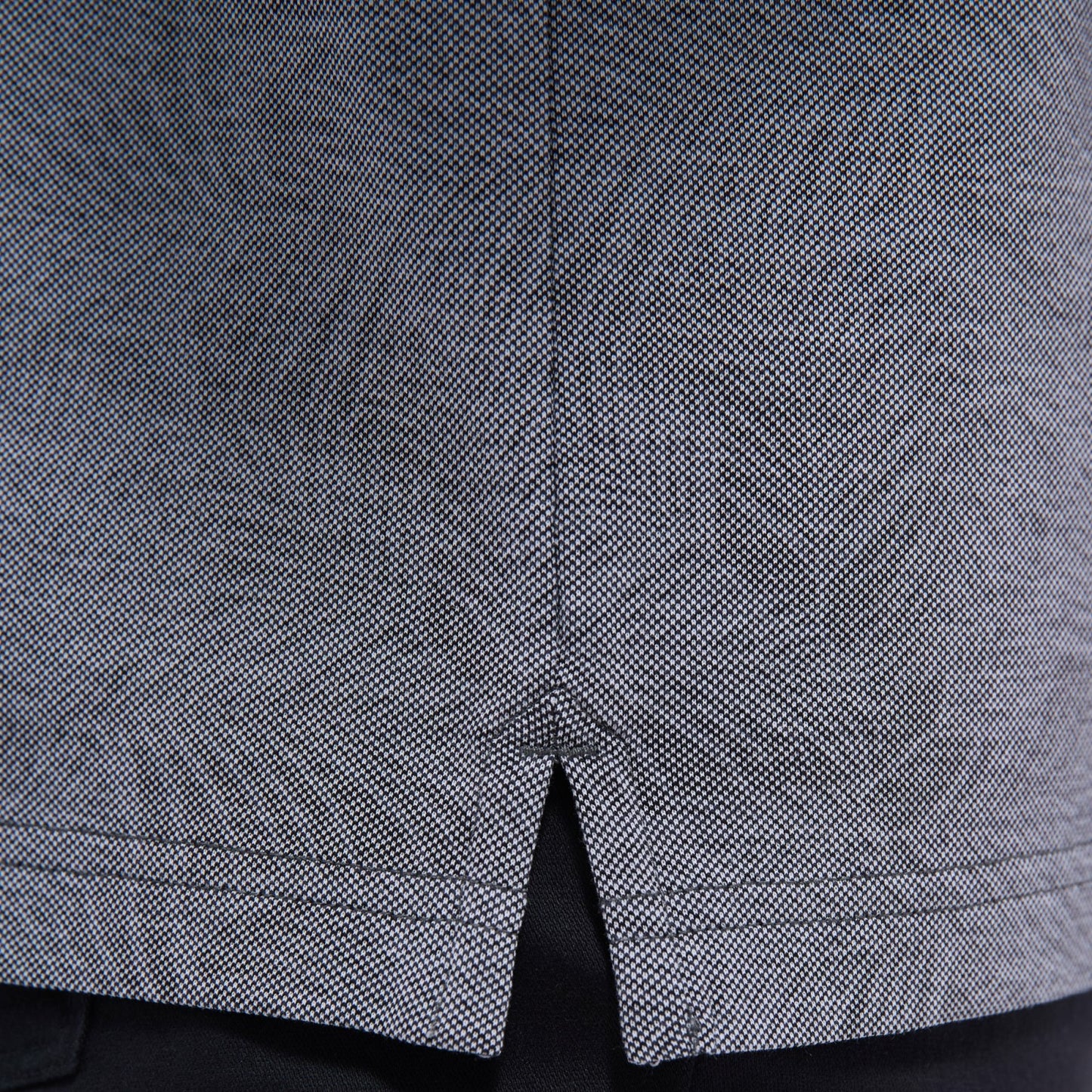 Bugatchi Leaf Print Bird's Eye Polo Shirt Black