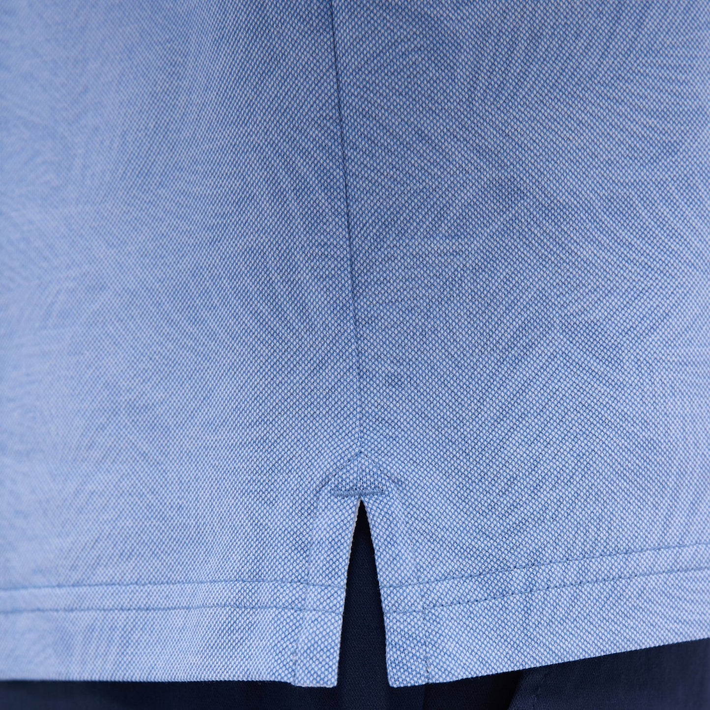 Bugatchi Leaf Print Bird's Eye Polo Shirt Classic Blue
