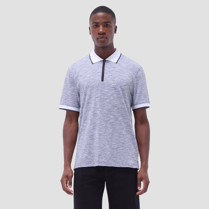Bugatchi Textured Quarter-Zip Polo Shirt Black