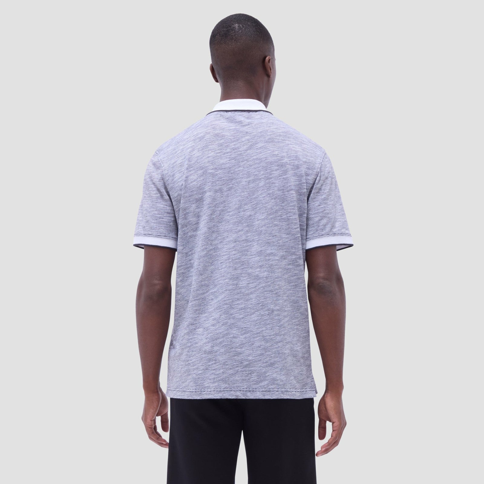 Bugatchi Textured Quarter-Zip Polo Shirt Black