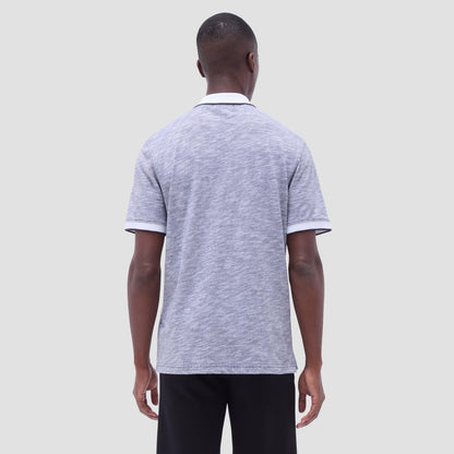 Bugatchi Textured Quarter-Zip Polo Shirt Black