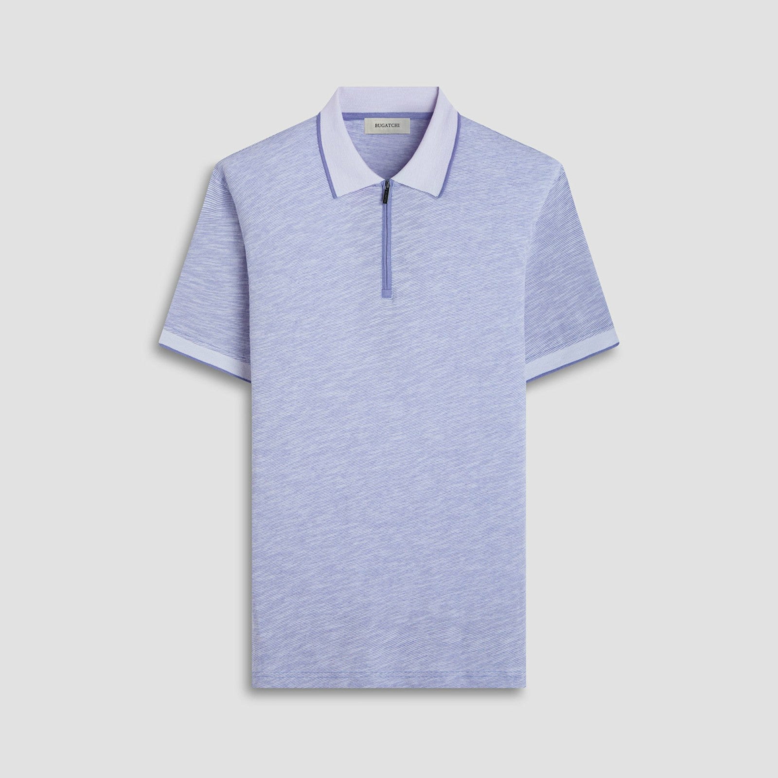 Bugatchi Textured Quarter-Zip Polo Shirt Cobalt