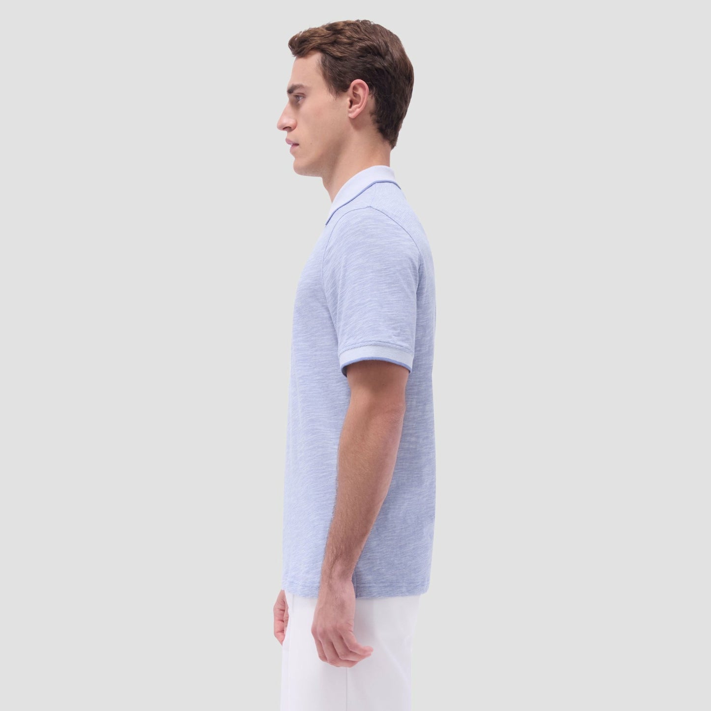 Bugatchi Textured Quarter-Zip Polo Shirt Cobalt