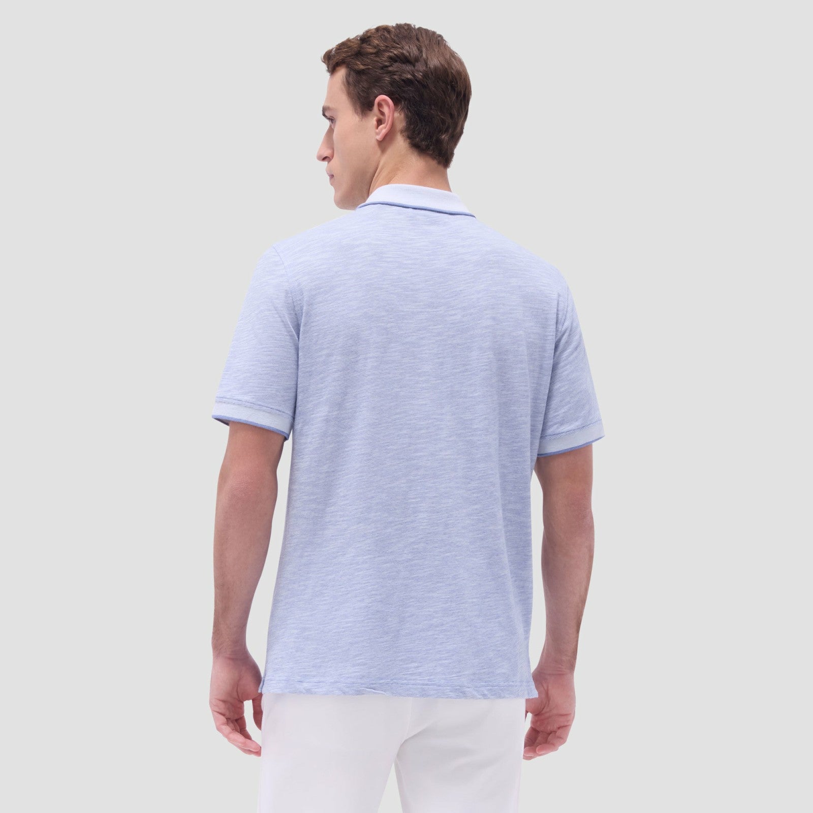 Bugatchi Textured Quarter-Zip Polo Shirt Cobalt