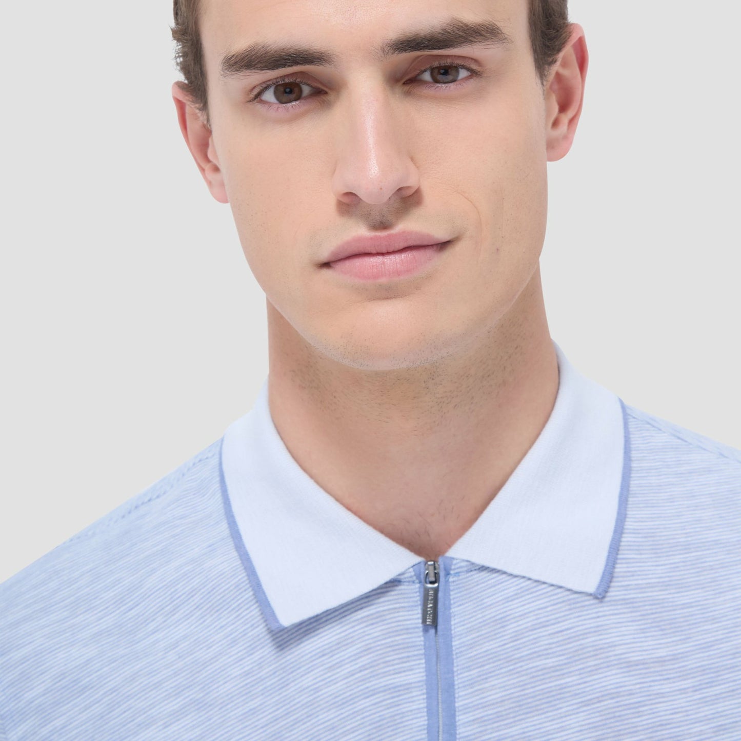Bugatchi Textured Quarter-Zip Polo Shirt Cobalt