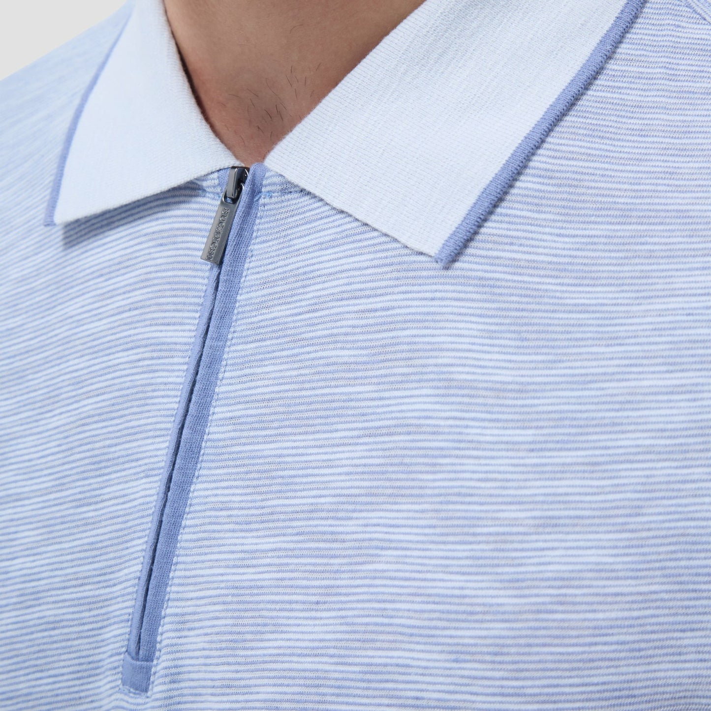 Bugatchi Textured Quarter-Zip Polo Shirt Cobalt