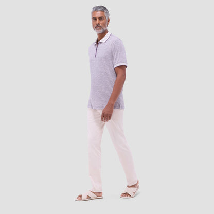 Bugatchi Textured Quarter-Zip Polo Shirt Plum