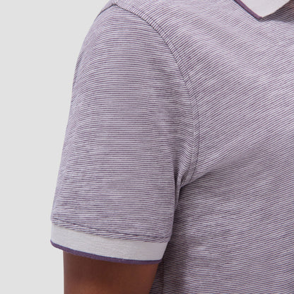 Bugatchi Textured Quarter-Zip Polo Shirt Plum