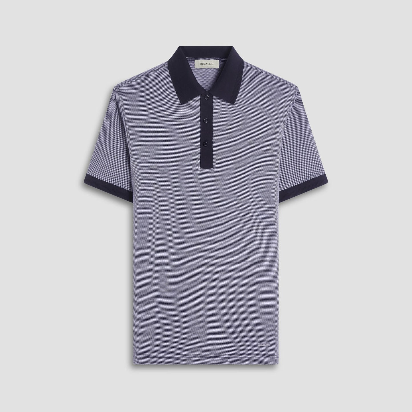 Bugatchi Two-Tone Bird's Eye Polo Shirt Black