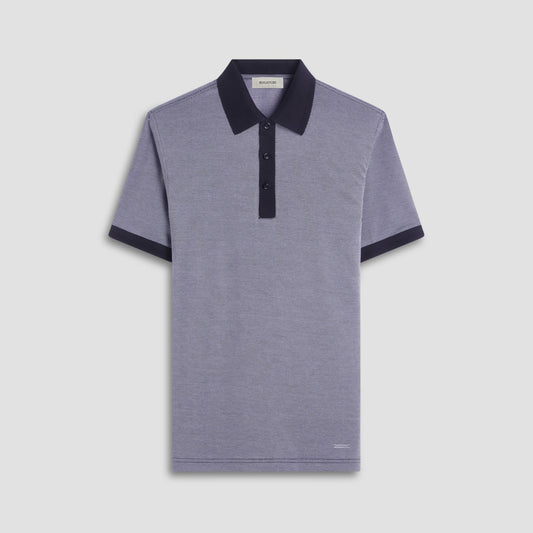 Bugatchi Two-Tone Bird's Eye Polo Shirt Black