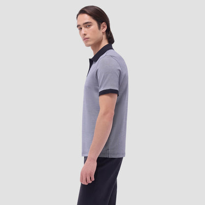 Bugatchi Two-Tone Bird's Eye Polo Shirt Black