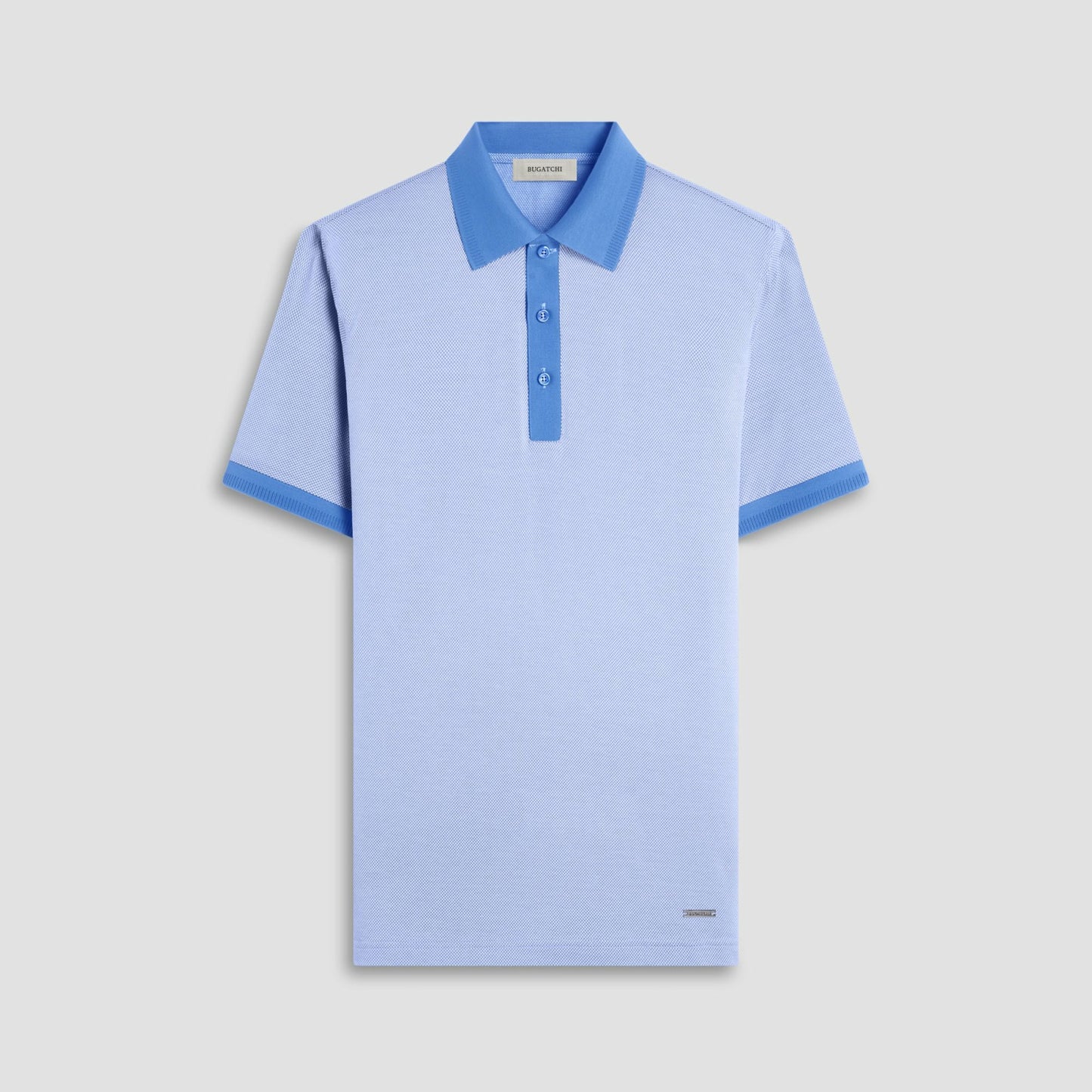 Bugatchi Two-Tone Bird's Eye Polo Shirt Classic Blue