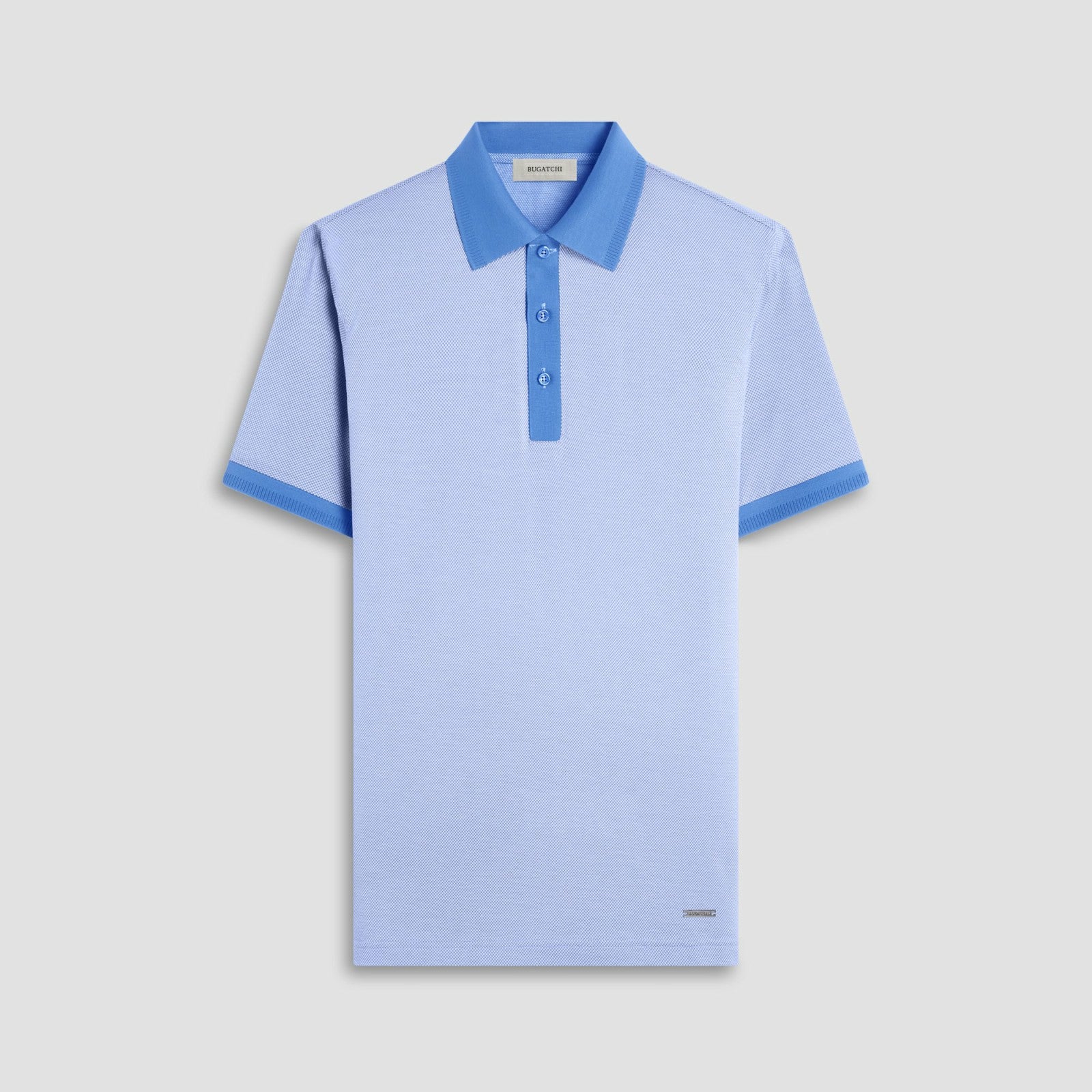 Bugatchi Two-Tone Bird's Eye Polo Shirt Classic Blue