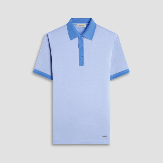 Bugatchi Two-Tone Bird's Eye Polo Shirt Classic Blue