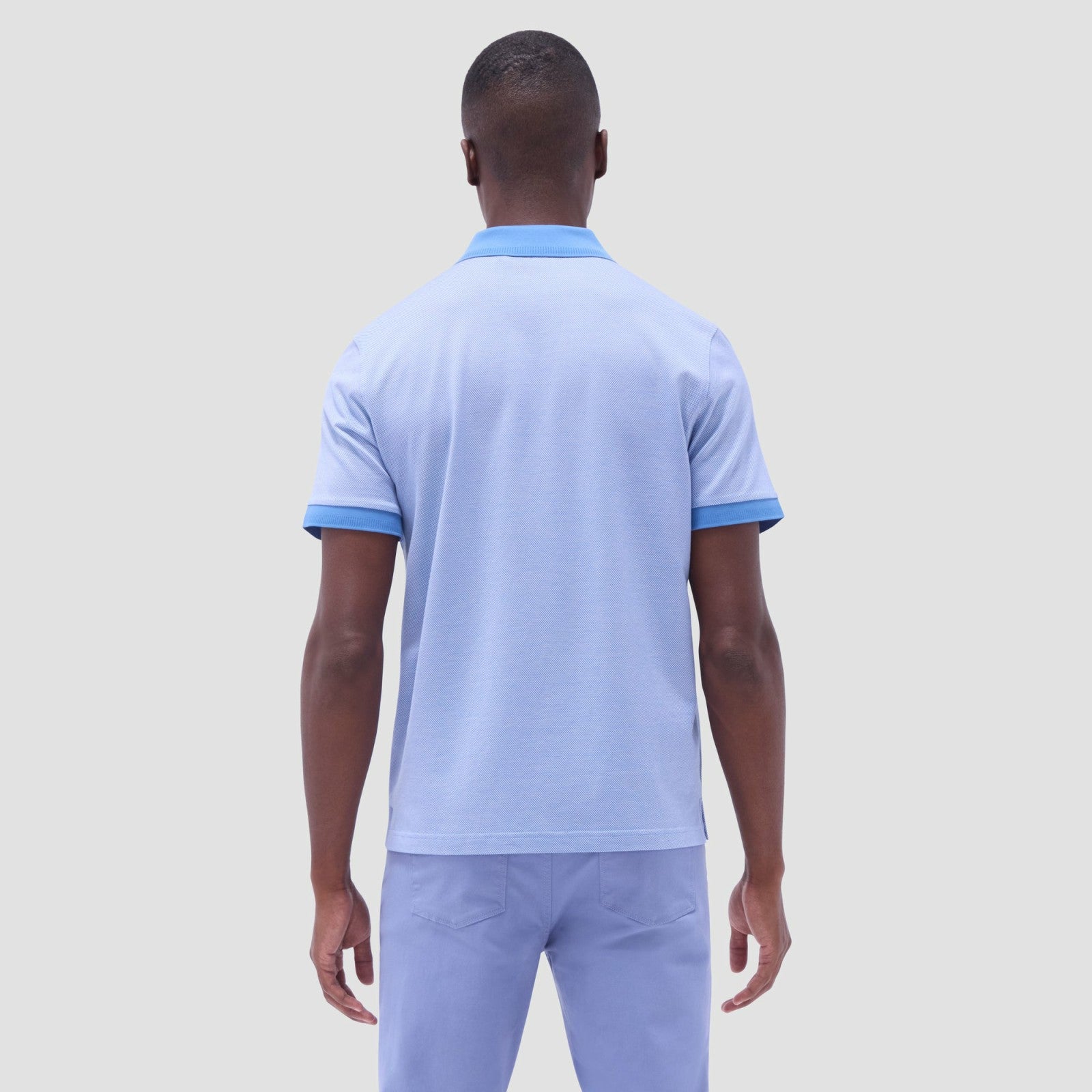 Bugatchi Two-Tone Bird's Eye Polo Shirt Classic Blue