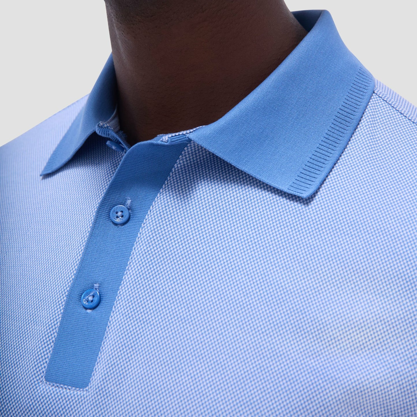 Bugatchi Two-Tone Bird's Eye Polo Shirt Classic Blue