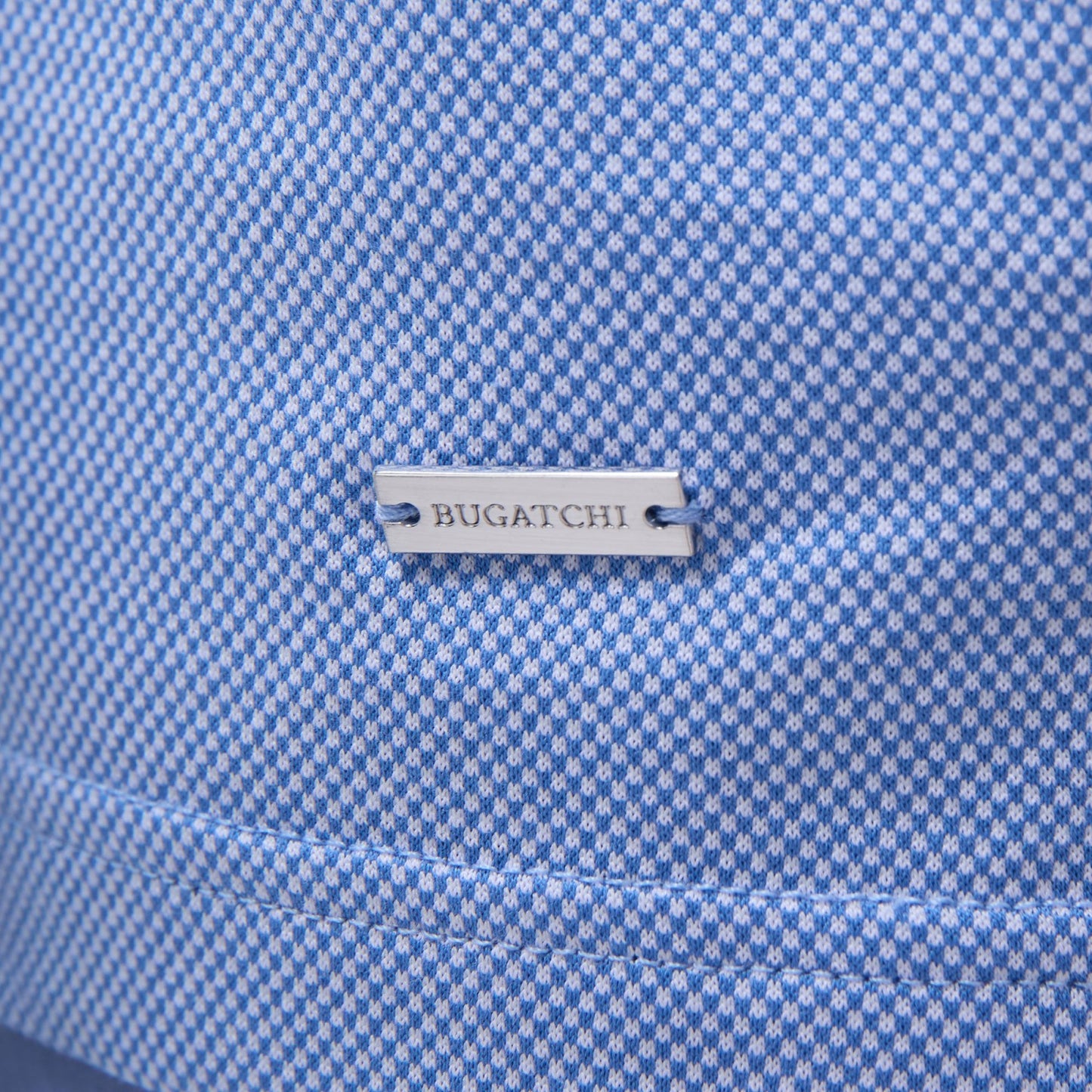 Bugatchi Two-Tone Bird's Eye Polo Shirt Classic Blue