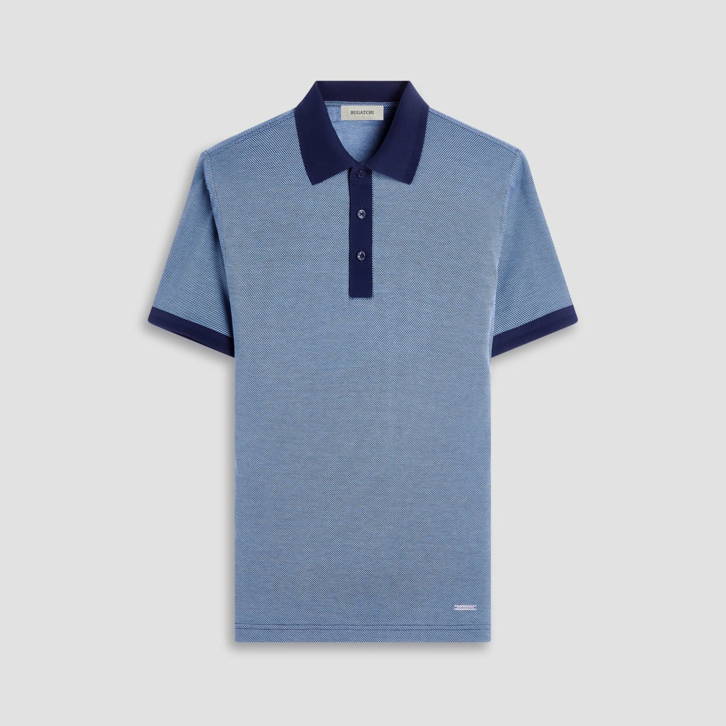 Bugatchi Two-Tone Bird's Eye Polo Shirt Navy