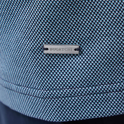 Bugatchi Two-Tone Bird's Eye Polo Shirt Navy