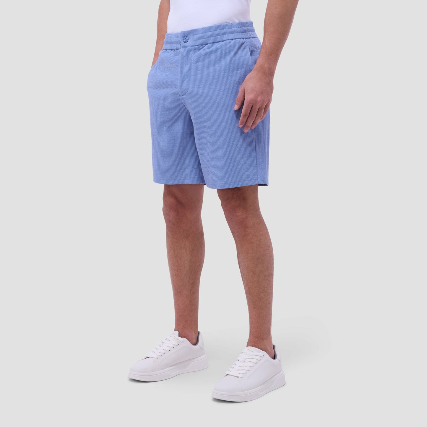 Bugatchi Seersucker Crinkled Shorts Air Blue