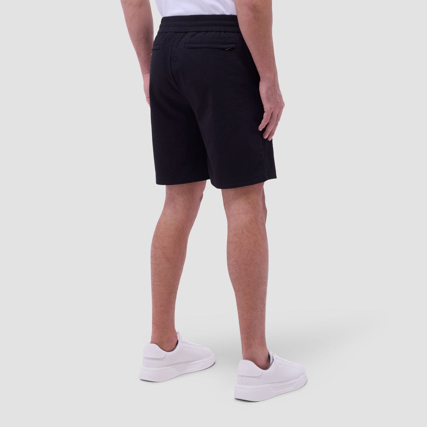 Bugatchi Seersucker Crinkled Shorts Black