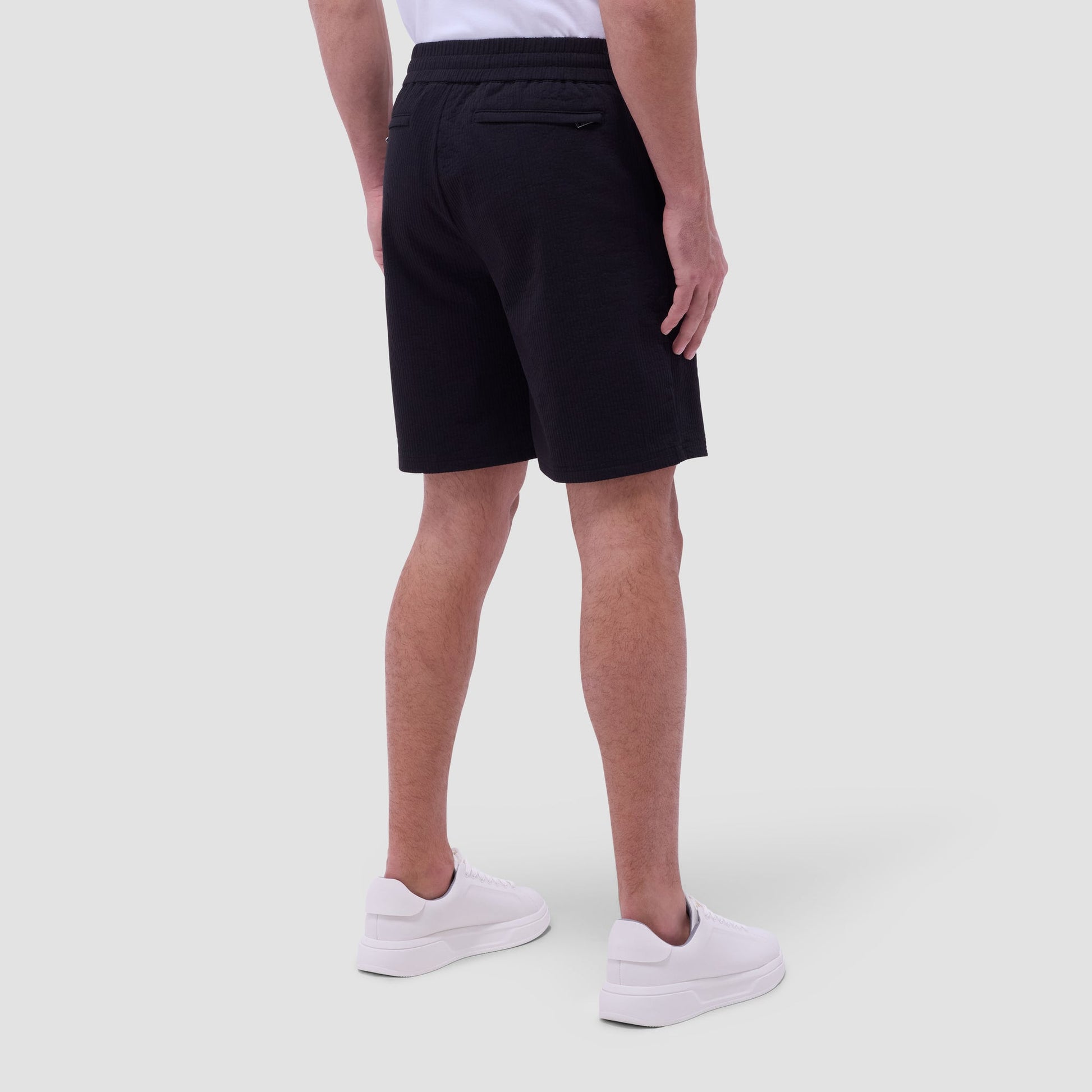 Bugatchi Seersucker Crinkled Shorts Black
