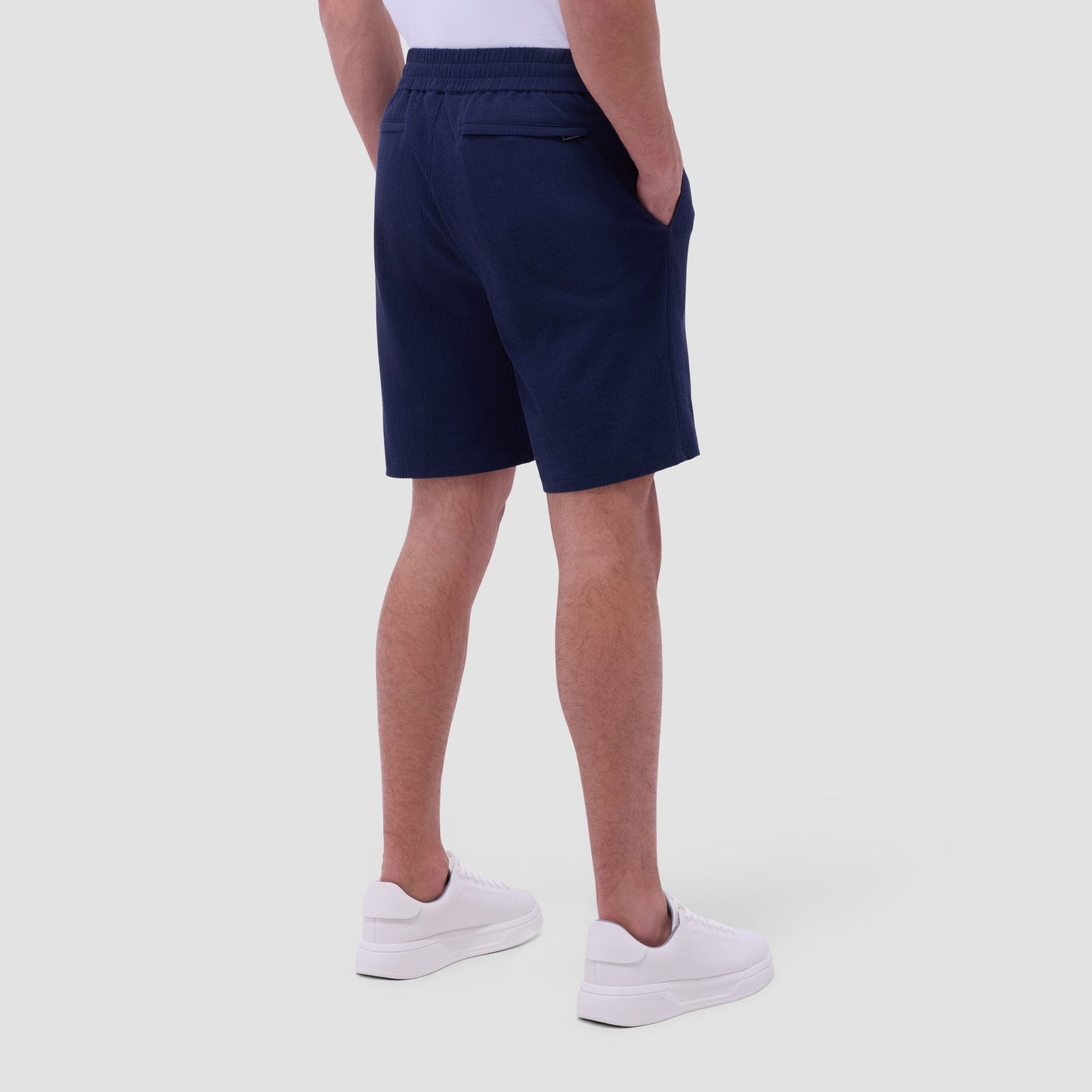 Bugatchi Seersucker Crinkled Shorts Navy