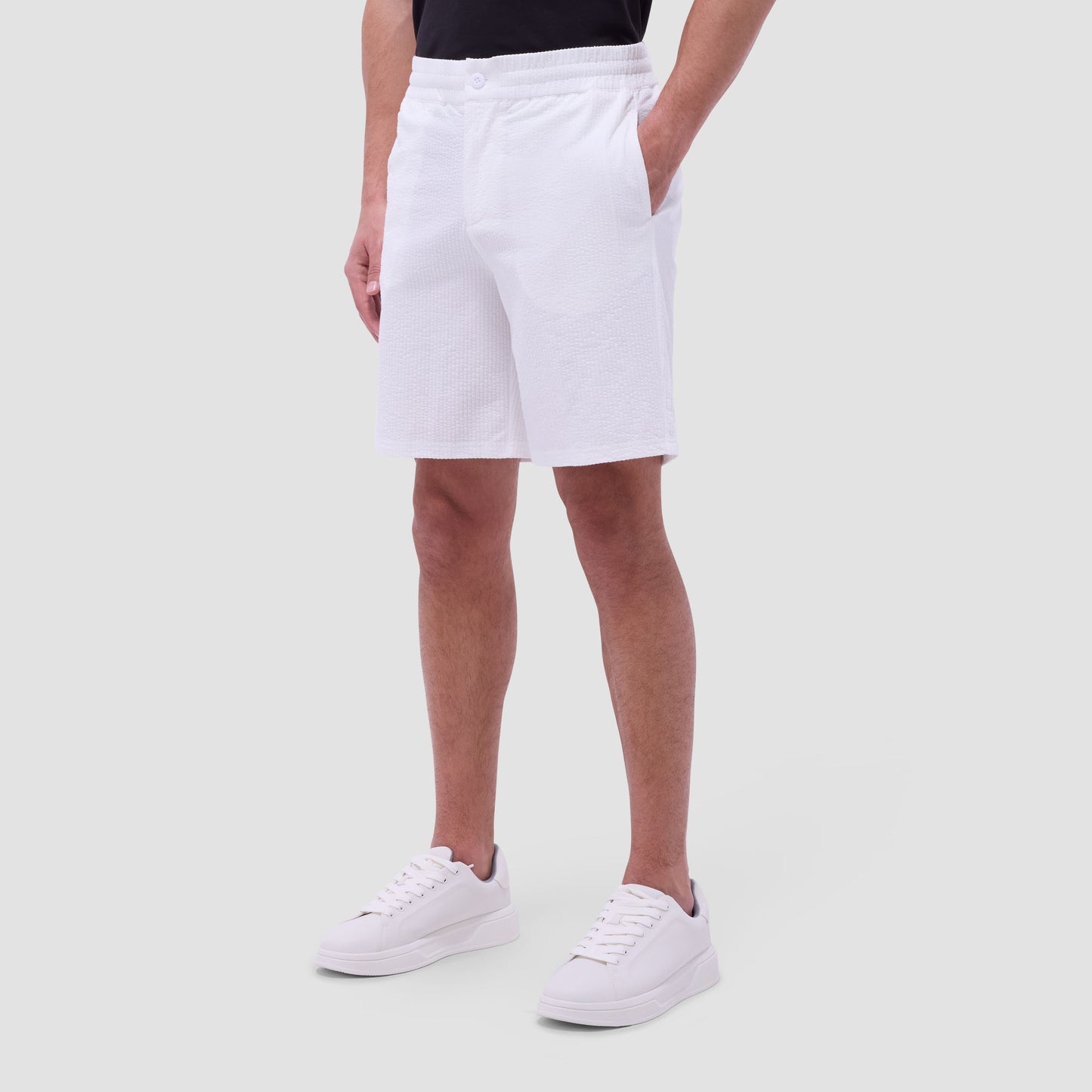 Bugatchi Seersucker Crinkled Shorts White