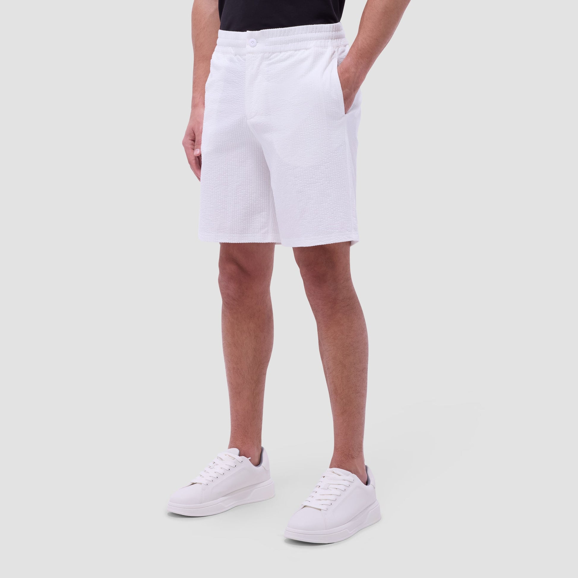 Bugatchi Seersucker Crinkled Shorts White