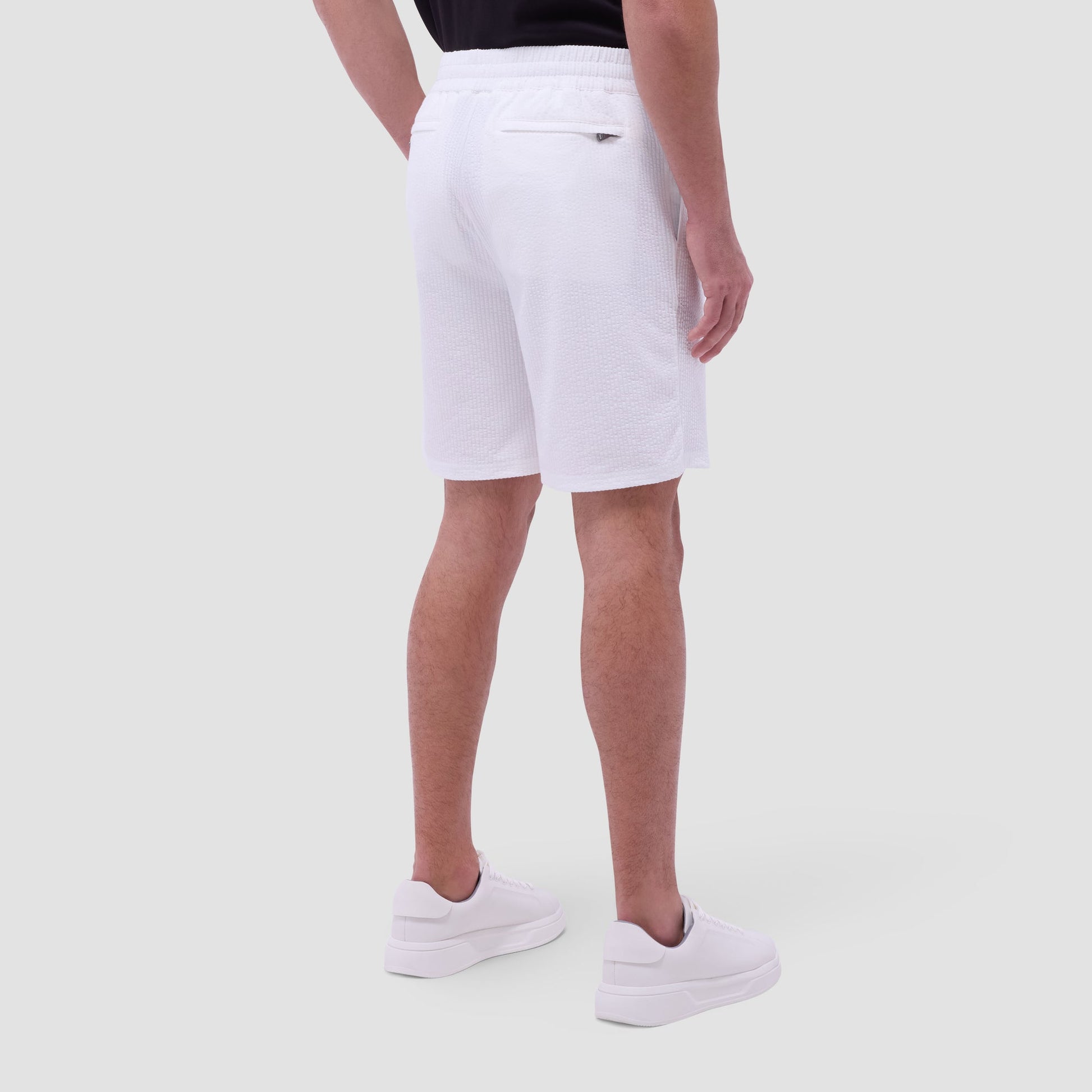 Bugatchi Seersucker Crinkled Shorts White