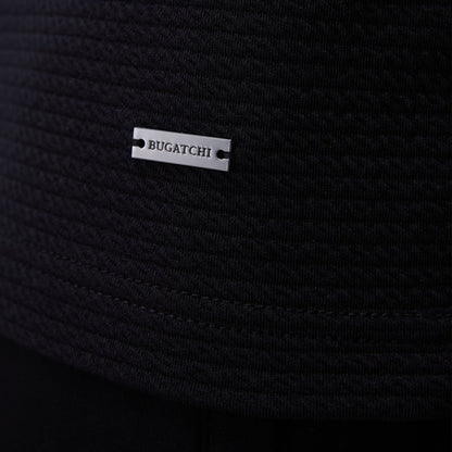 Bugatchi Textured Performance Quarter-Zip Pullover Black