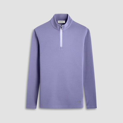 Bugatchi Textured Performance Quarter-Zip Pullover Peacock