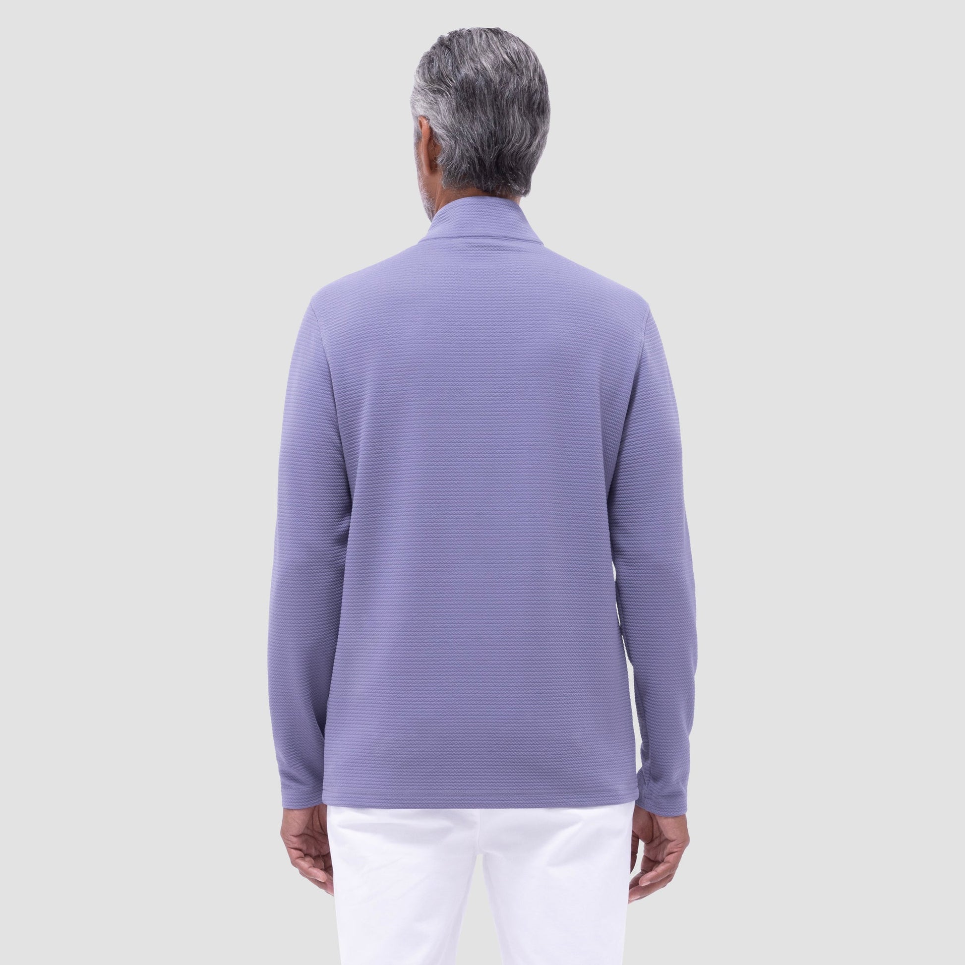 Bugatchi Textured Performance Quarter-Zip Pullover Peacock