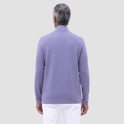 Bugatchi Textured Performance Quarter-Zip Pullover Peacock