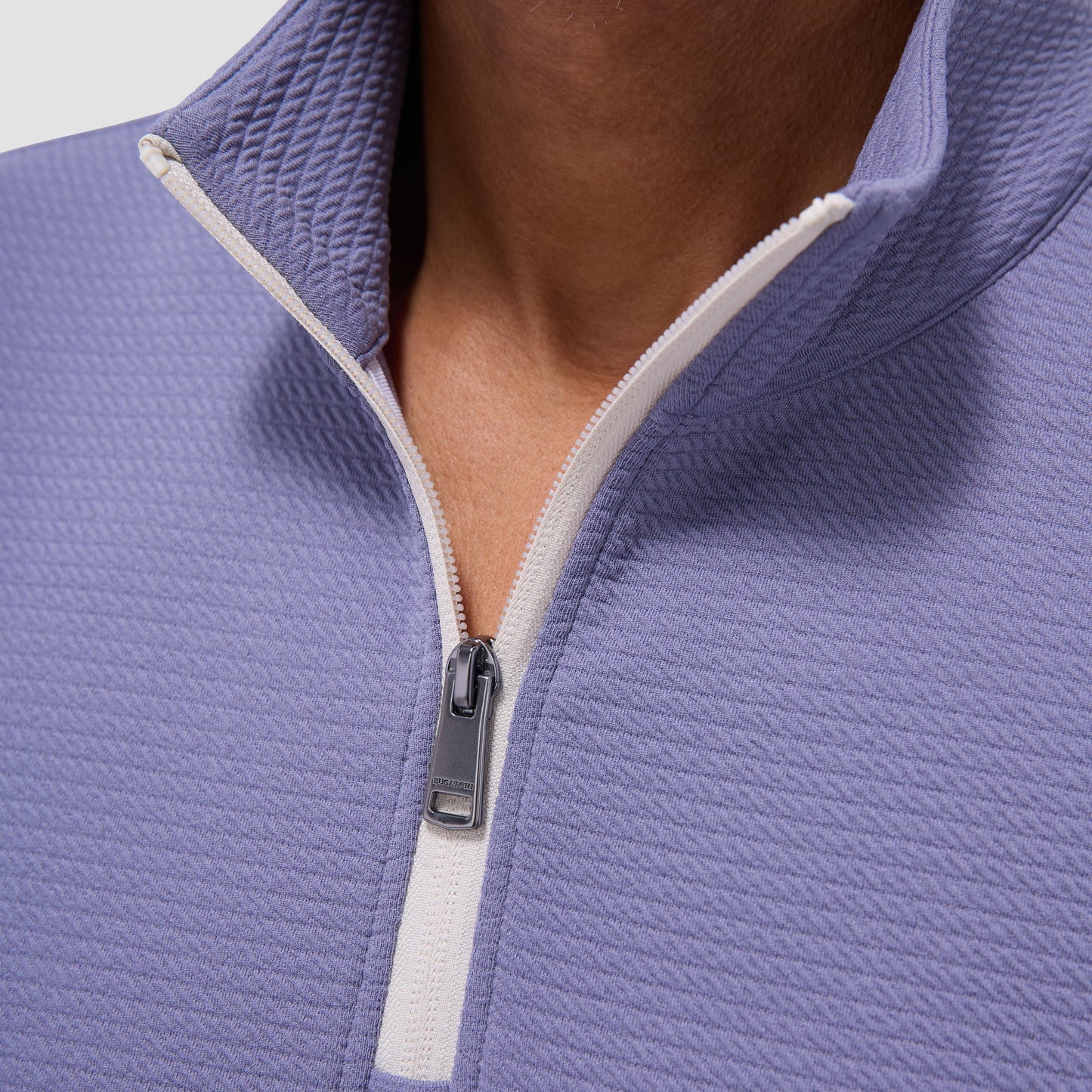 Bugatchi Textured Performance Quarter-Zip Pullover Peacock