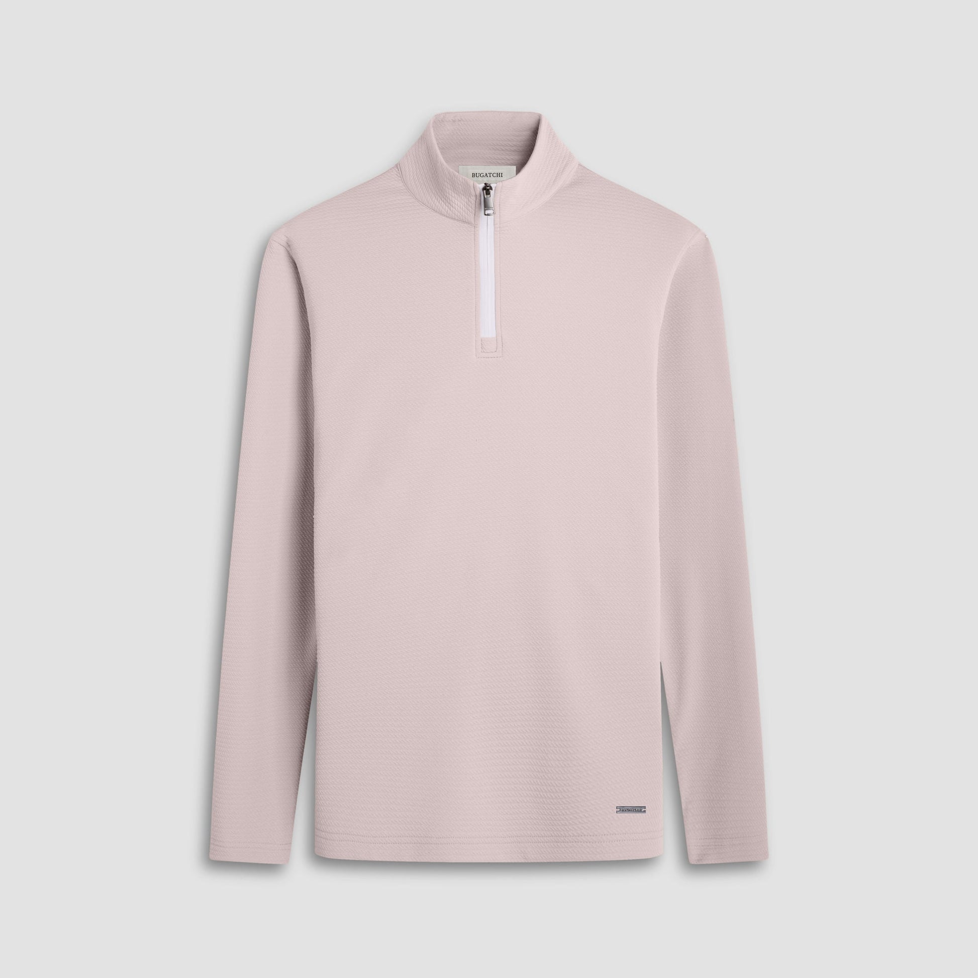 Bugatchi Textured Performance Quarter-Zip Pullover Sand