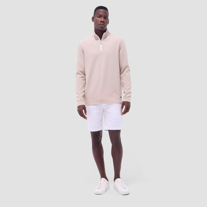 Bugatchi Textured Performance Quarter-Zip Pullover Sand