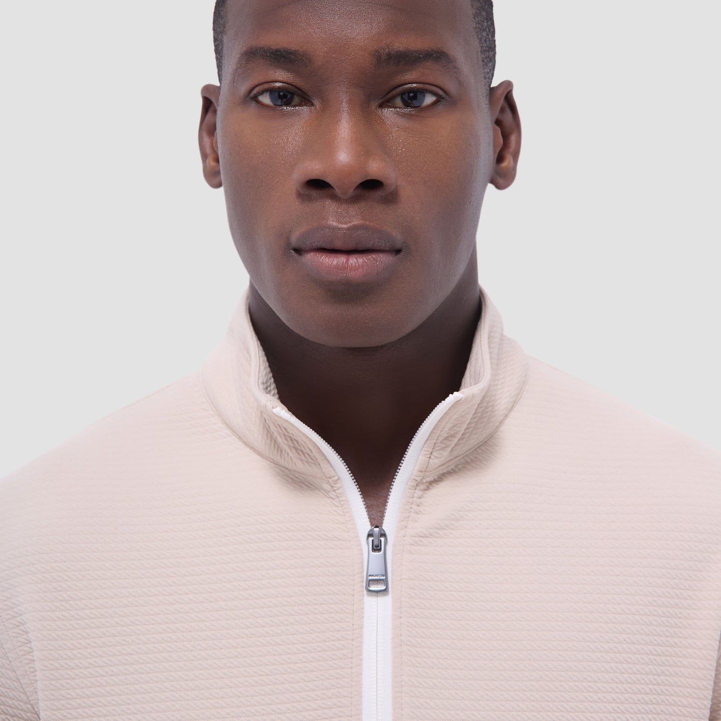 Bugatchi Textured Performance Quarter-Zip Pullover Sand