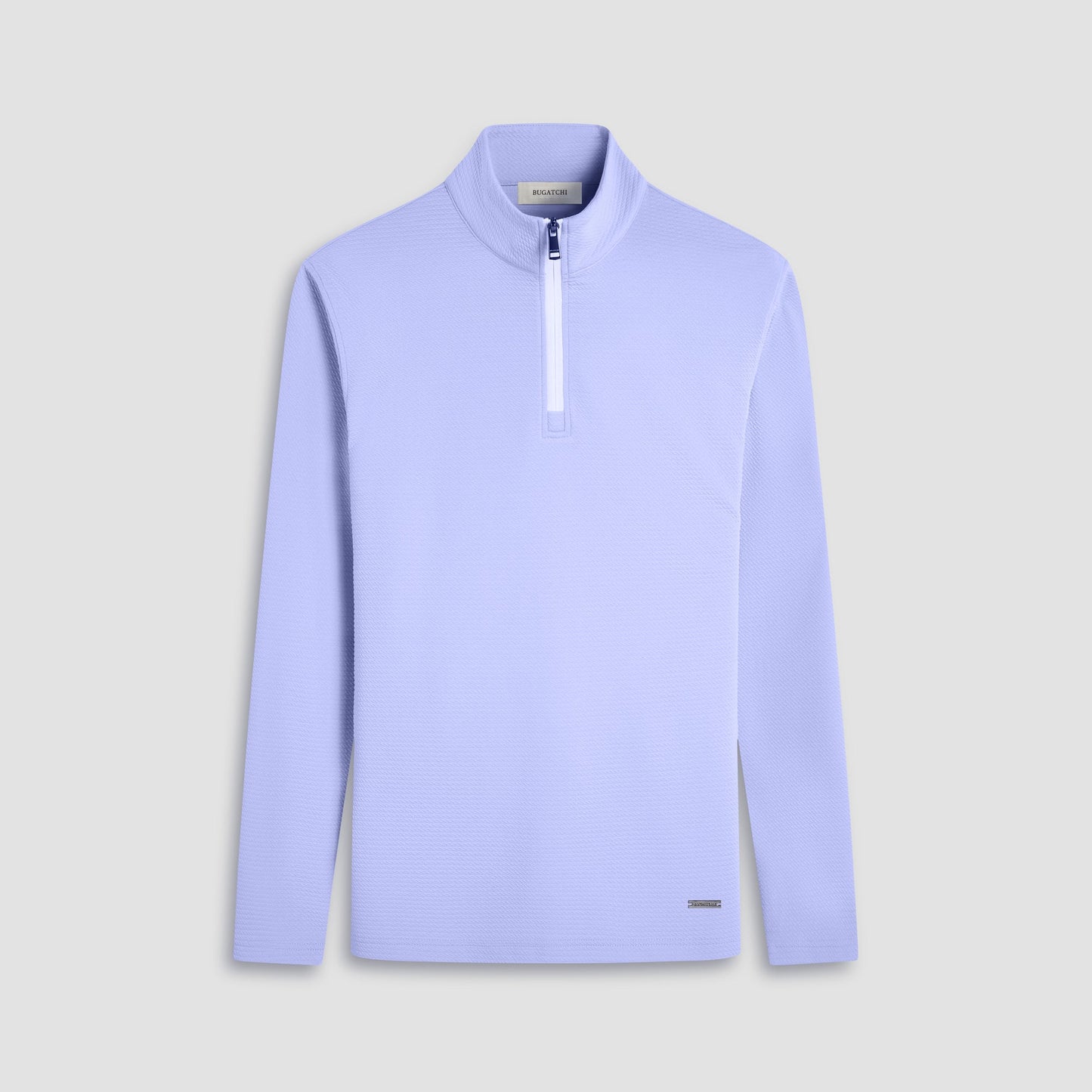Bugatchi Textured Performance Quarter-Zip Pullover Sky