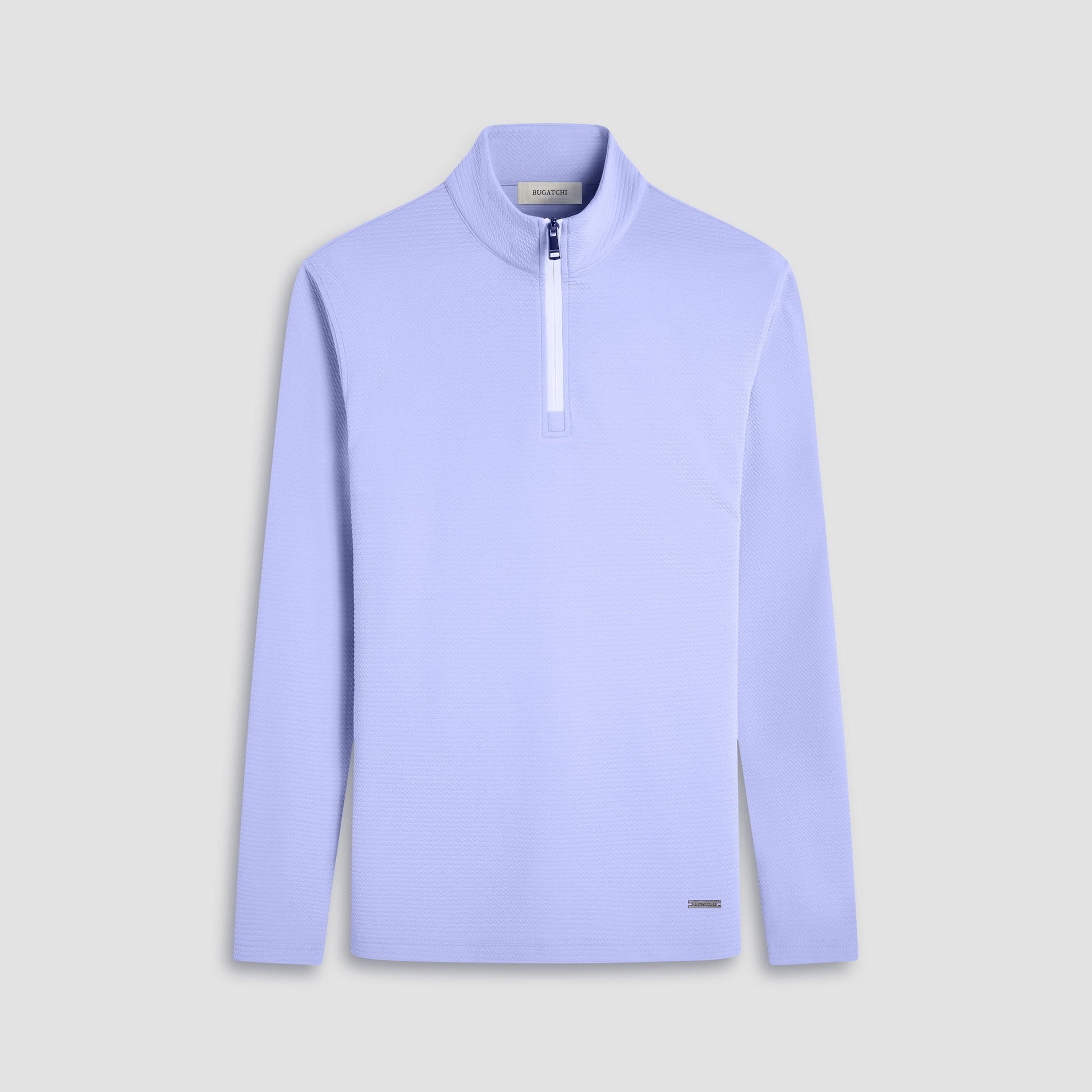 Bugatchi Textured Performance Quarter-Zip Pullover Sky