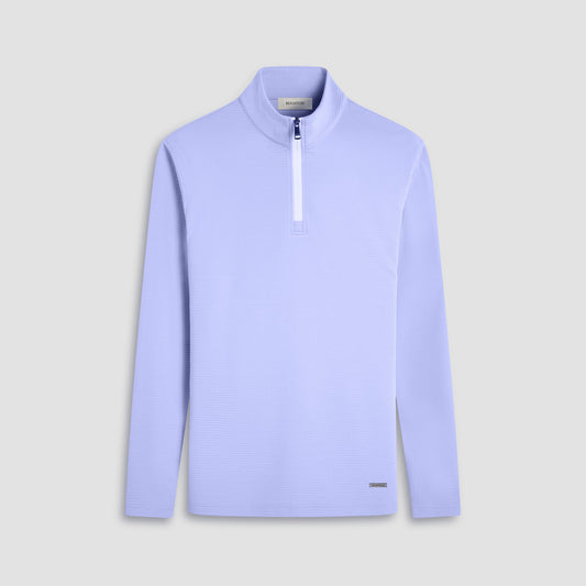 Bugatchi Textured Performance Quarter-Zip Pullover Sky