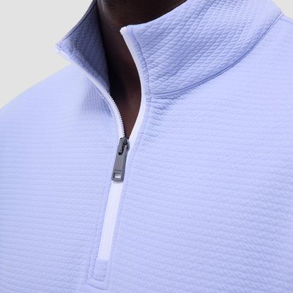 Bugatchi Textured Performance Quarter-Zip Pullover Sky